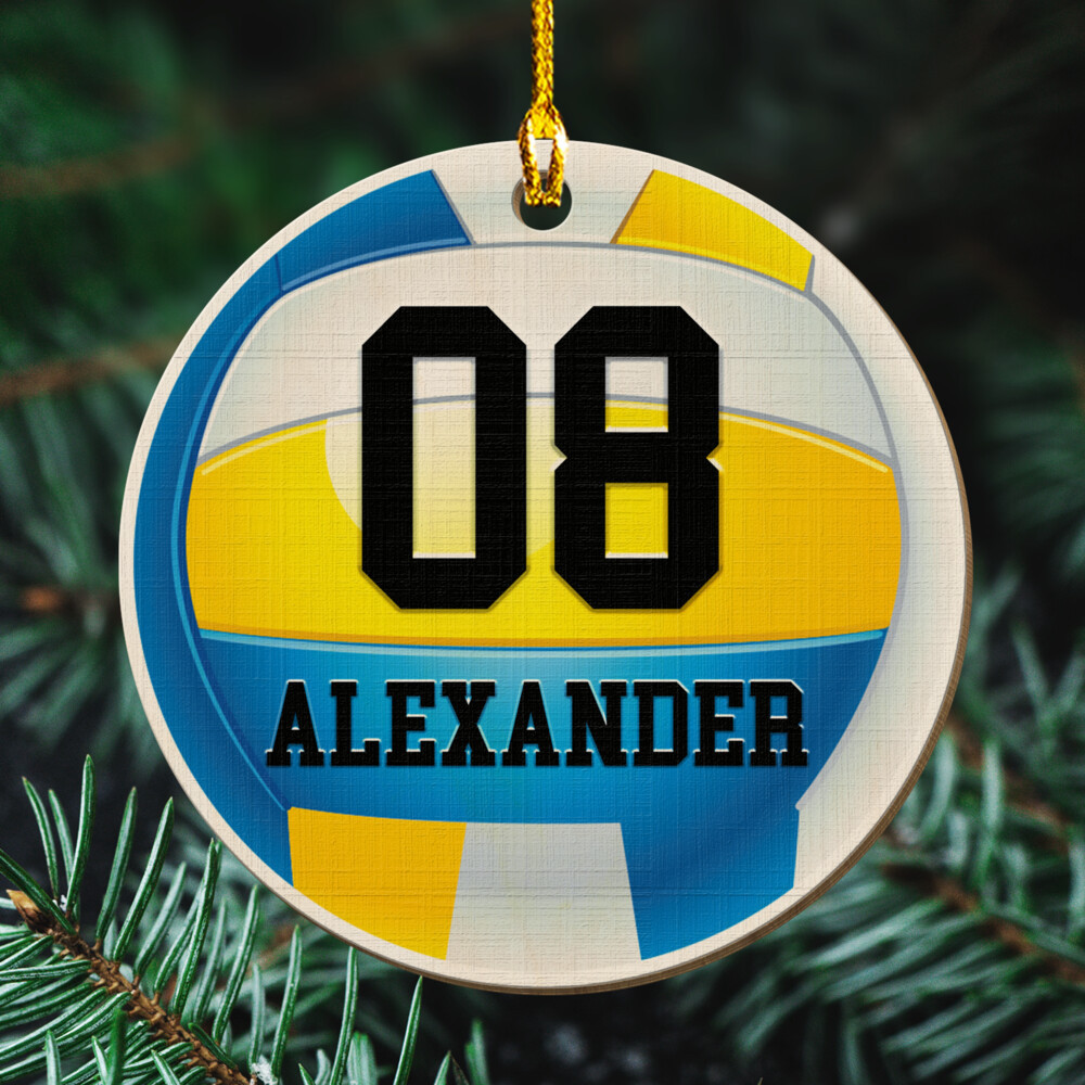 Personalized Volleyball Wood Ornament Custom For Kids.jpg