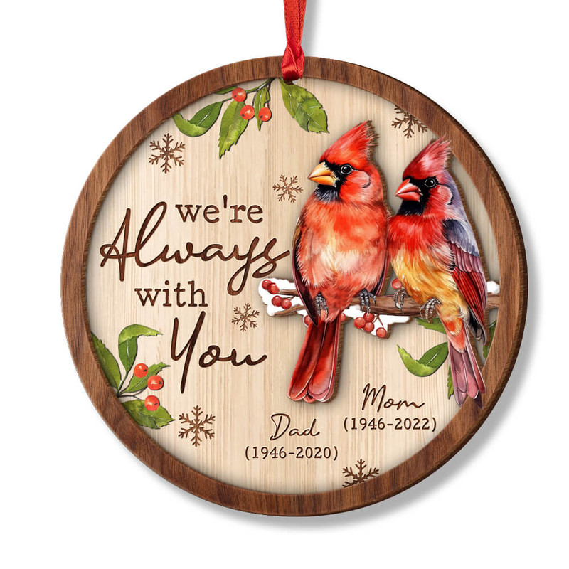 We Are Always With You Cardinal Personalized Ornament.jpg