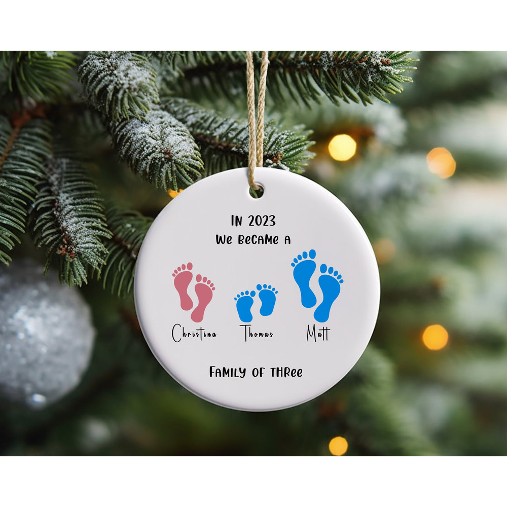 Family Christmas Ornament Gift, First Christmas Ornament, Personalized Christmas Ornament, Hanging Ornament for Christmas.jpg