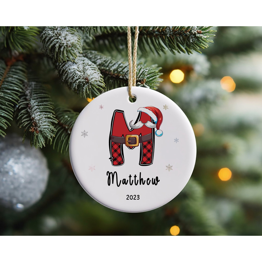 Name Letter Christmas Ornament, 2023 Christmas Ornament, Cute Custom Initial Christmas Ornament, Monogram Hanging Ornament for Christmas.jpg