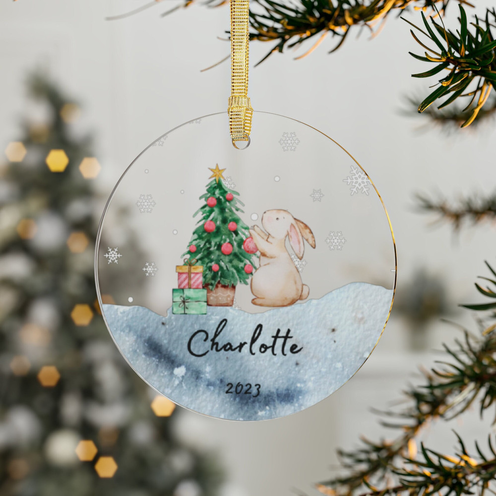 Personalized Acrylic Christmas Ornament, Acrylic Ornament Bauble, Christmas Gift, Custom Tree Hanging Xmas Decor, First Christmas.jpg