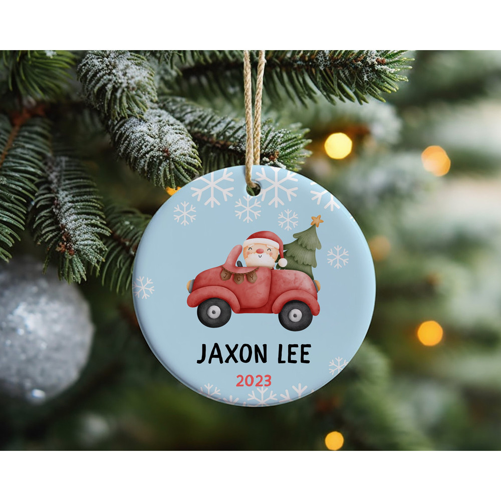 Personalized Boys Christmas Ornament, Car Christmas Ornament, Cute Christmas Ornament for Boys, Hanging Ornament for Christmas.jpg
