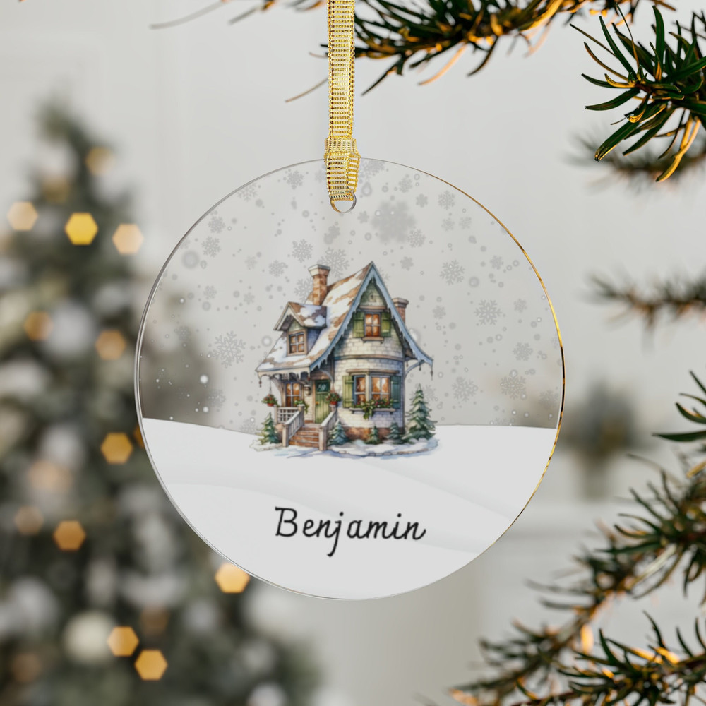 Personalized Name Ornament, 2023 Family Ornament, Christmas Family Keepsake, Monogram Ornament, Custom Xmas Decorations, Snow Globe 11.jpg