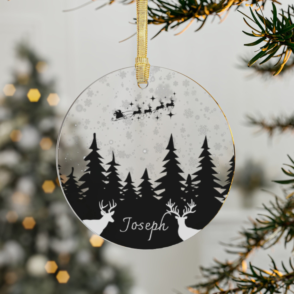 Personalized Name Ornament, 2023 Family Ornament, Christmas Family Keepsake, Monogram Ornament, Custom Xmas Decorations, Snow Globe 12.jpg
