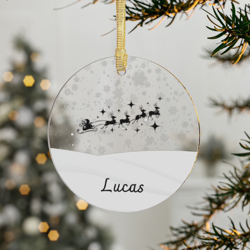 Personalized Name Ornament, 2023 Family Ornament, Christmas Family Keepsake, Monogram Ornament, Custom Xmas Decorations, Snow Globe 13.jpg