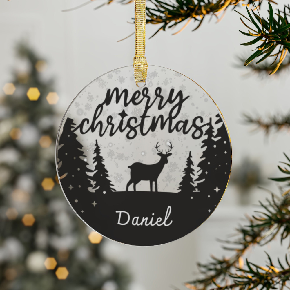 Personalized Name Ornament, 2023 Family Ornament, Christmas Family Keepsake, Monogram Ornament, Custom Xmas Decorations, Snow Globe 2.jpg