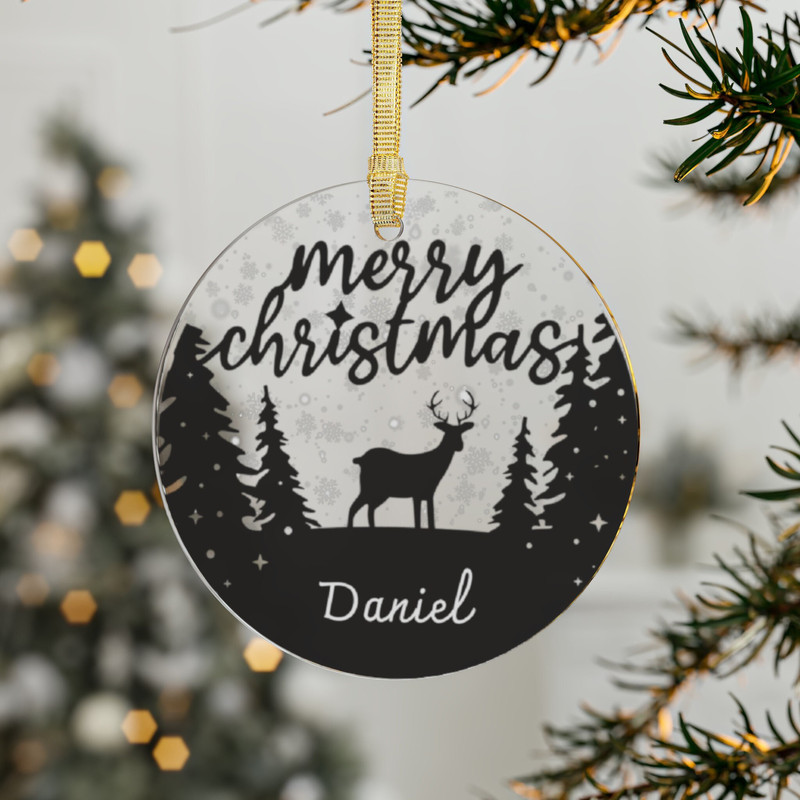 Personalized Name Ornament, 2023 Family Ornament, Christmas Family Keepsake, Monogram Ornament, Custom Xmas Decorations, Snow Globe 2.jpg