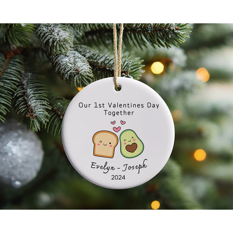 Personalized Our First Valentines Day Together Ornament, Valentines Ornament, First Valentines Day Ornament, Gift for Men Valentines Day.jpg
