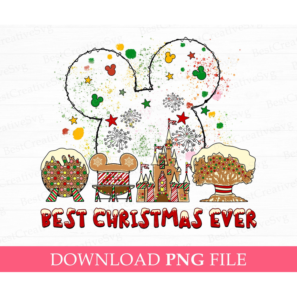 Best Christmas Ever Png, Merry Christmas Png, Christmas Mouse Ear Png, Stars and Balloons Png, Christmas Tree Png, Png File For Sublimation.jpg