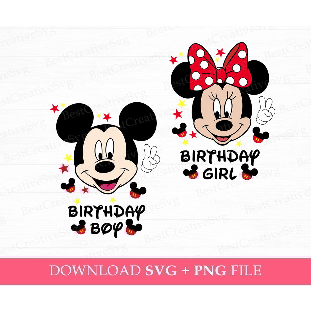 Bundly Birthday Svg, Birthday Girl Svg, Birthday Boy Svg, Family Birthday Svg, Happy Birthday, Mouse and Friend Svg, Png Svg Files For Print.jpg