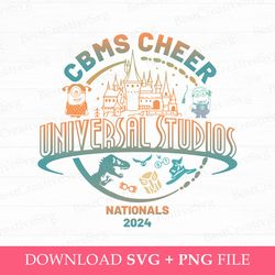 cbms cheer nationals 2024 svg, universal studios svg, cheer svg, retro universal trip svg, magical kingdom, family trip