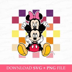 checkered mouse couple svg, family vacation svg, family trip 2023 svg, couple trip svg, magical kingdom, vacay mode, png