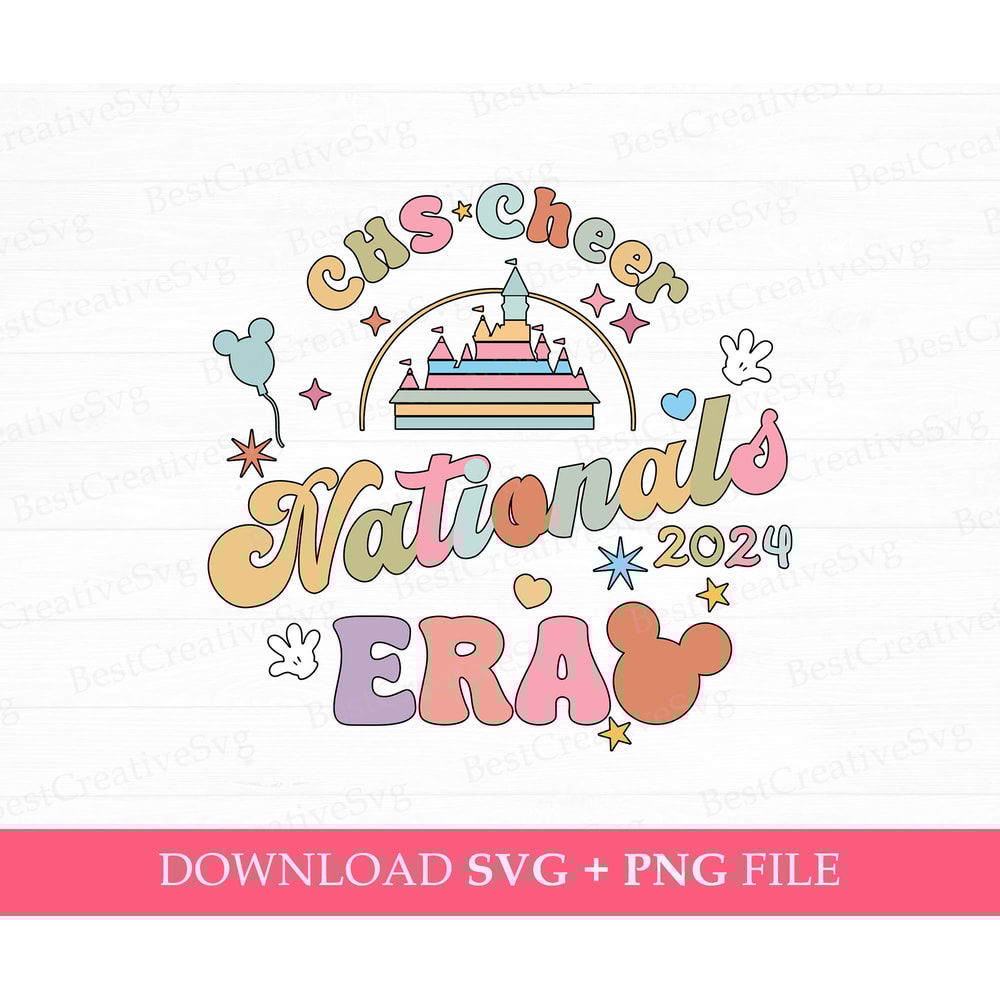 CHS Cheer Nationals 2024 Era Svg, Magical Kingdom Svg, Mouse Head and Hands Svg, Retro Cheer Svg, Png Svg Files For Print, Instant Download.jpg