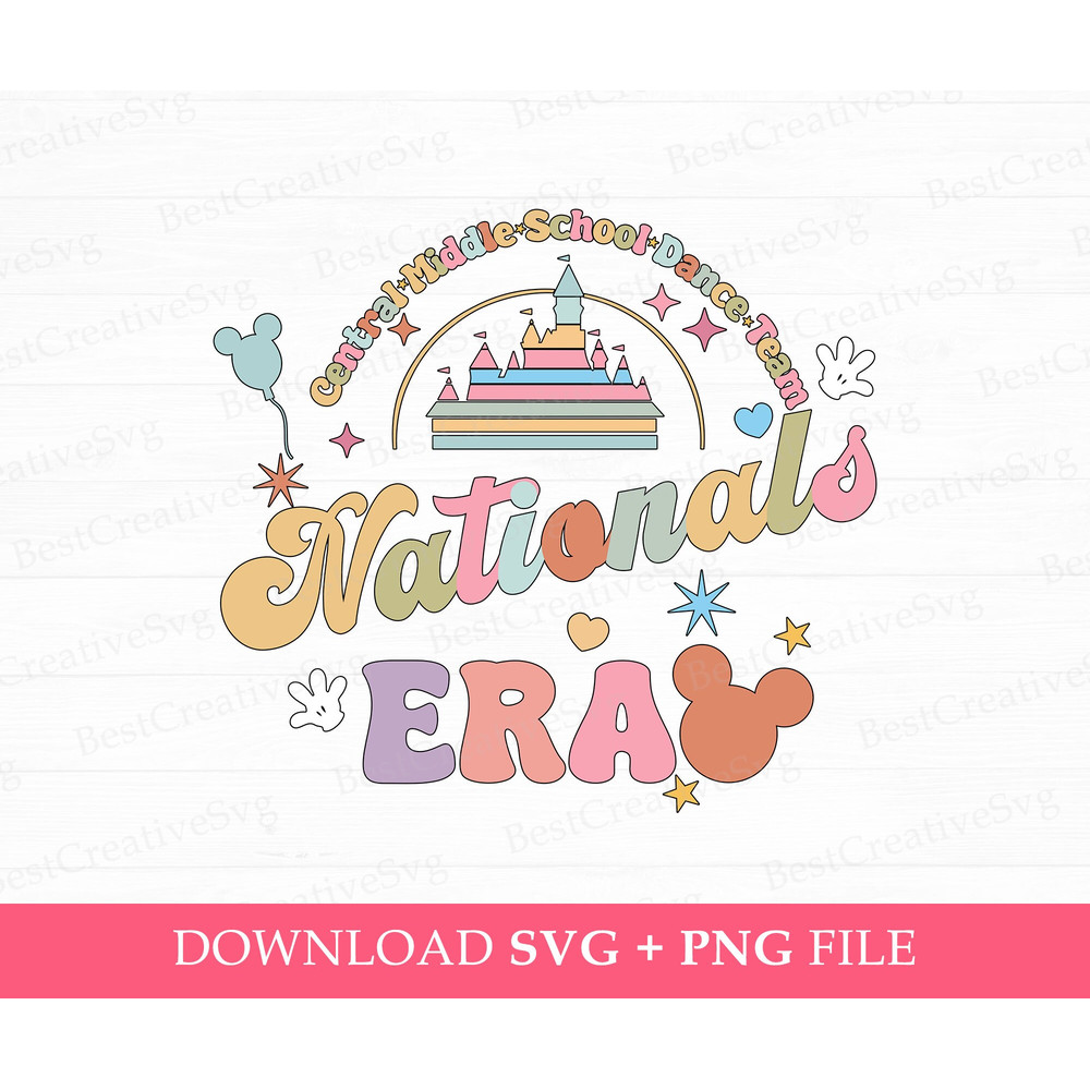 Dance Team Nationals Era Svg, Magical Kingdom Svg, Cheer Svg, Mouse Head Baloon and Hands Svg, Dance Team Svg, Png Svg Files For Print.jpg