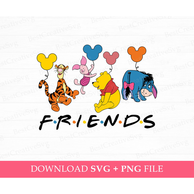 Friends Svg, Family Trip Svg, Bear and Friends Svg, Family Vacation Svg, Mouse Ear Balloons Svg, Vacay Mode, Png Svg Files For Print.jpg