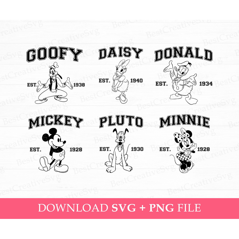 Mouse and Friends Svg, 2024 Family Vacation Svg, Retro Best Friends Svg, Family Vacation Svg, Vacay Mode, Svg Png Files For Print.jpg