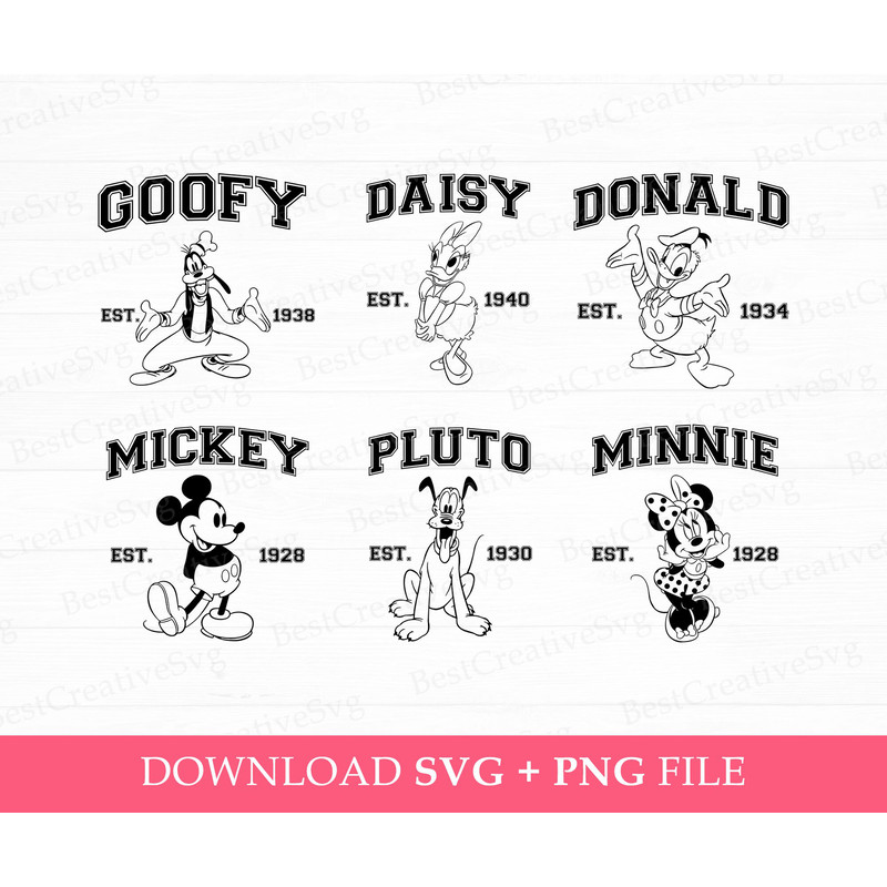 Mouse and Friends Svg, 2024 Family Vacation Svg, Retro Best Friends Svg, Family Vacation Svg, Vacay Mode, Svg Png Files For Print.jpg