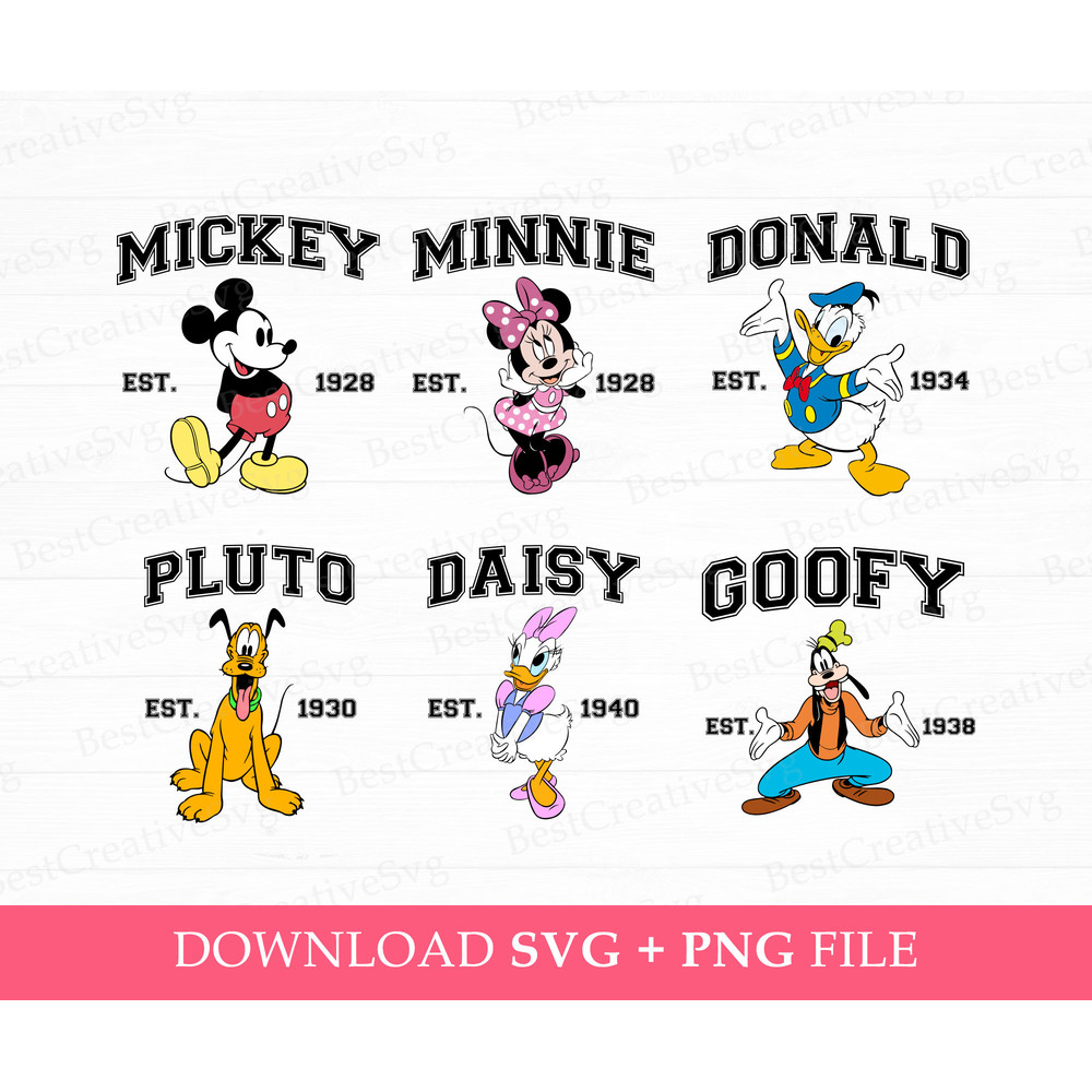 Mouse and Friends Svg, Family Vacation Svg, Retro Mouse and Friends Svg, Magical Kingdom, Vacay Mode, Family Trip, Png Svg Files For Print.jpg