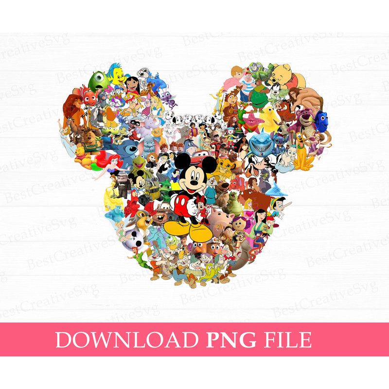 Mouse Collage Characters Png, Mouse and Friends Png, Family Vacation Png, Mouse Head Multi Character Png, Sublimation For Png File.jpg