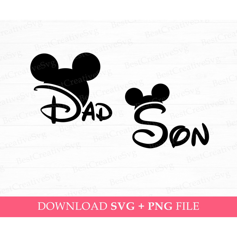 Mouse Ear Son and Dad Svg, Family Trip Svg, Family Vacation Svg, Vacay Mode Svg, Gift For Dad Svg, Png Svg Files For Print, Instant Download.jpg