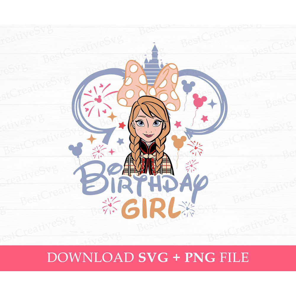 Princess Birthday Svg, Birthday Girl Svg, Magical Kingdom Svg, Happy Birthday, Mouse Ear and Star Svg, Balloons Svg, Png Svg Files For Print 1.jpg