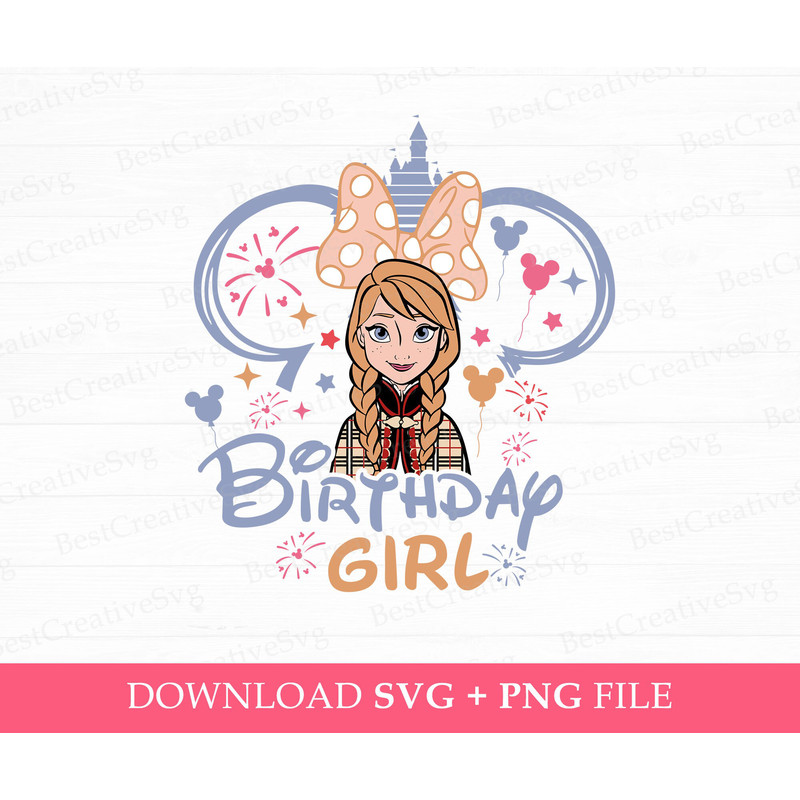 Princess Birthday Svg, Birthday Girl Svg, Magical Kingdom Svg, Happy Birthday, Mouse Ear and Star Svg, Balloons Svg, Png Svg Files For Print 1.jpg