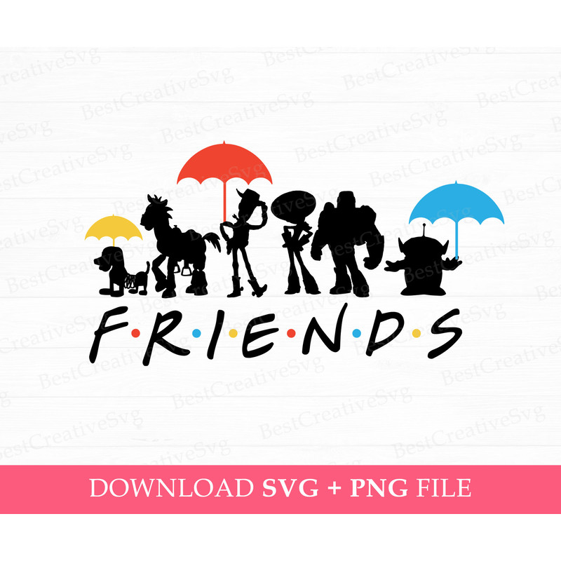 Silhouette Toy Friends Svg, Family Trip Svg, Family Vacation Svg, Best Friends Svg, Magical Kingdom, Besties Svg, Png Svg Files For Print.jpg