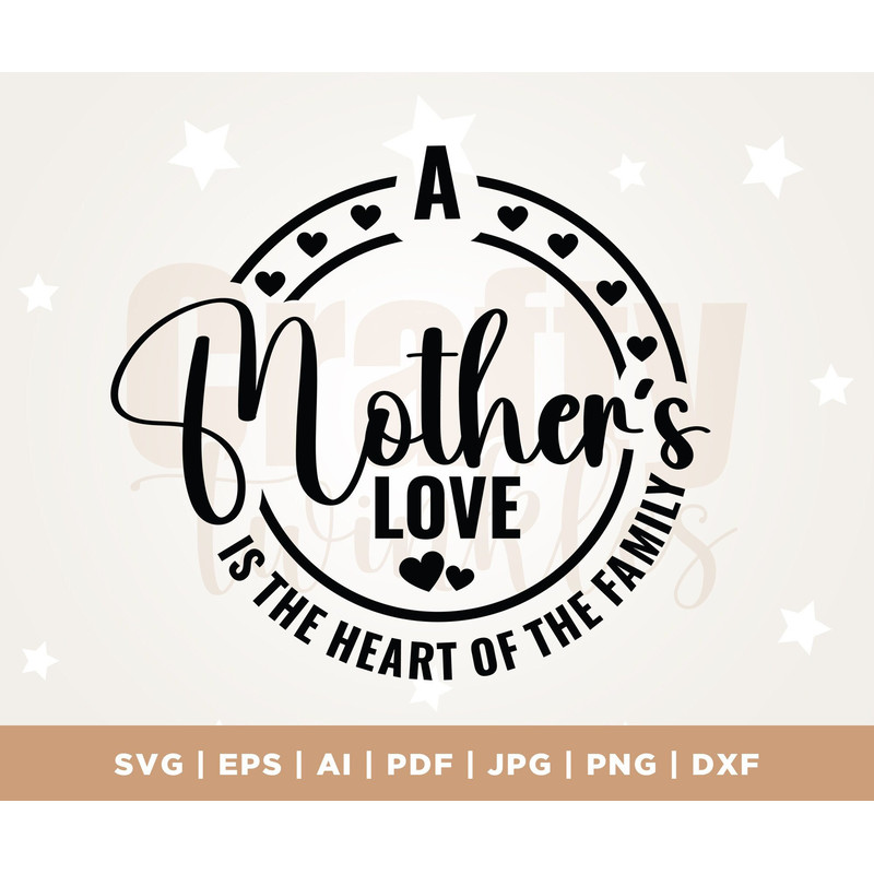 A mother's love is the heart of the family Svg, Mother SVG, Mother's Day SVG, Mom cut file, Gifts for Mom, Mom quotes, SVG, Png, Cricut.jpg