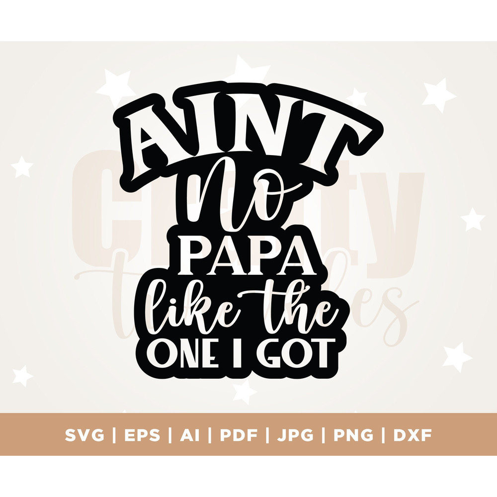 Ain't no Papa like the one I got SVG, Papa svg, Promoted to Papa SVG, Funny Dad svg, New Papa SVG, dxf, cute cut file, cricut, Cut File.jpg