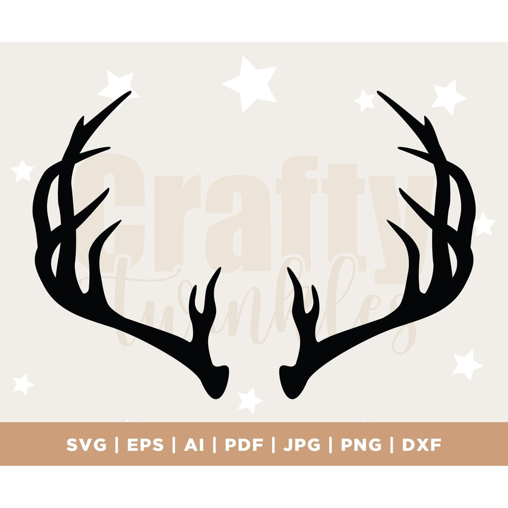 Antlers Svg, Deer Antlers Svg, Vector Cut file for Cricut, Silhouette, Decal, Sticker, Vinyl, Pdf, Png, Eps, Dxf, files for cricut.jpg