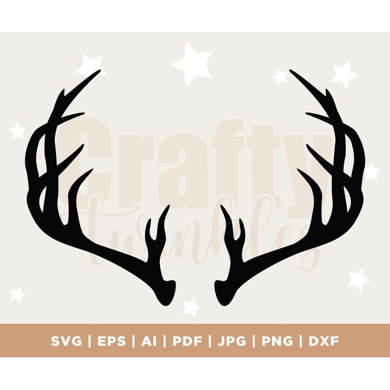 Antlers Svg, Deer Antlers Svg, Vector Cut file for Cricut, Silhouette, Decal, Sticker, Vinyl, Pdf, Png, Eps, Dxf, files for cricut.jpg