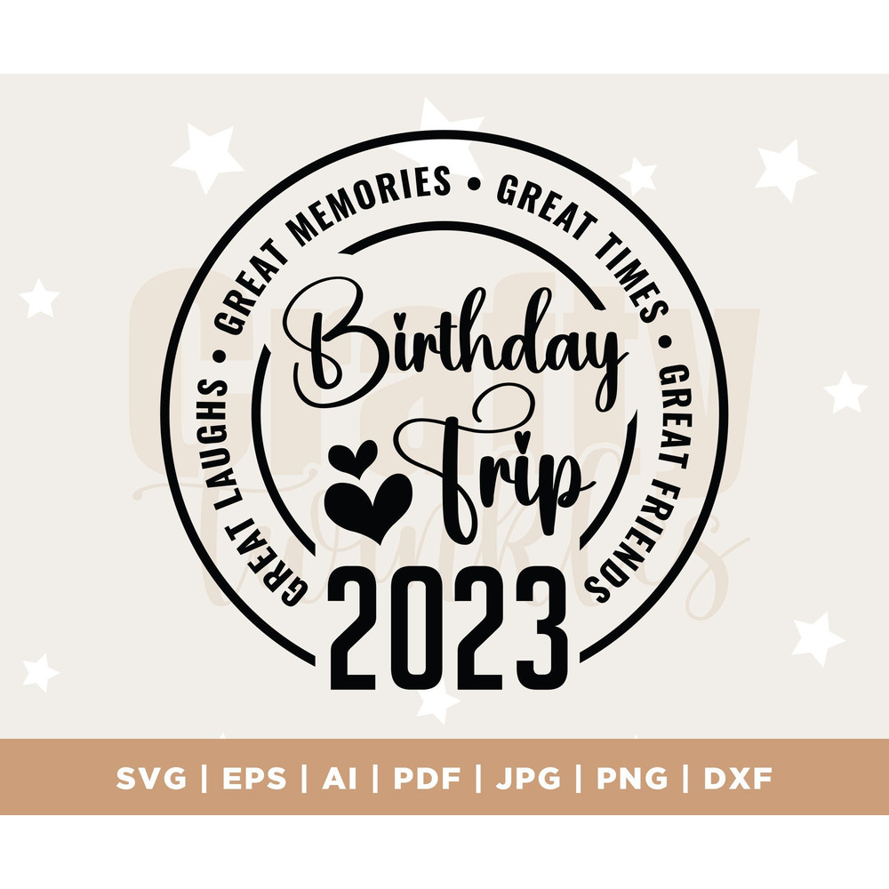 Birthday Trip 2023 Svg, Birthday Shirt Svg, Great Times, Great Memories Svg File Cricut, Cut, Silhouette File, sublimation, Digital.jpg