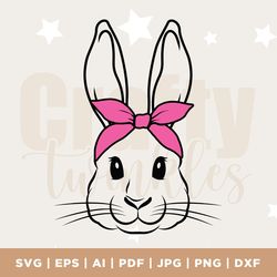 bunny svg, easter bunny bandana, bunny bandana svg, bunny with bandana svg, kids easter design, bandana svg, easter band