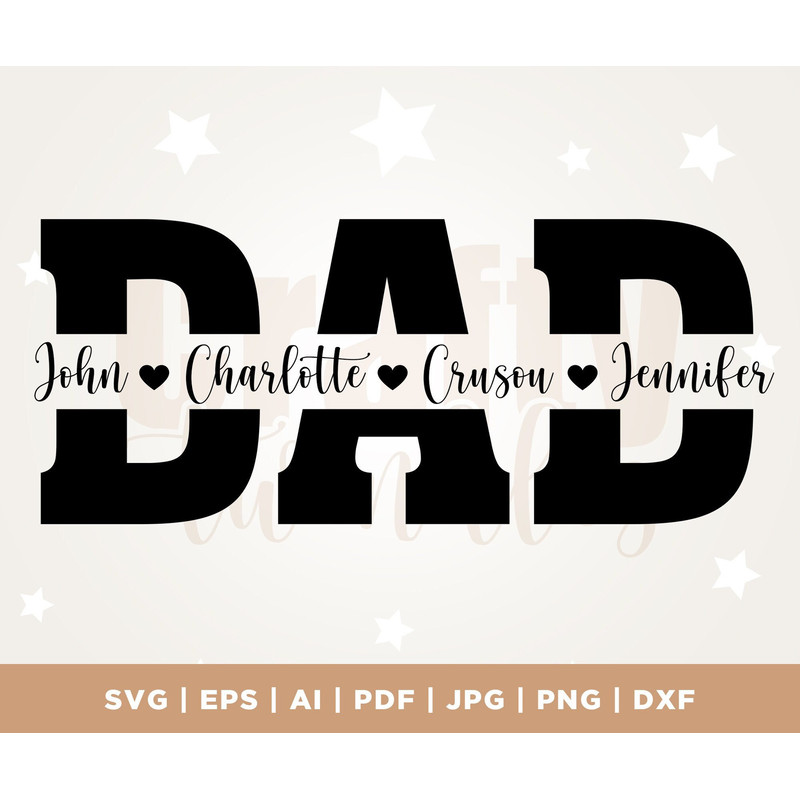 Dad SVG, Father's Day SVG, dad split name frame svg, dad png, dad cut file, Father svg, dad outline, dad dxf, silhouette, cut file, Cricut.jpg