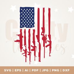 flag guns svg, usa rifles, second amendment, america, usa gun rights, heat press, sublimation, patriotic print design, c