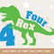 Four Rex Svg, 4th Birthday Svg, Dinosaur Birthday Svg Dxf Eps Png, Fourth Birthday Cut File, T-Rex Shirt Design, Kids Svg, Silhouette Cricut.jpg