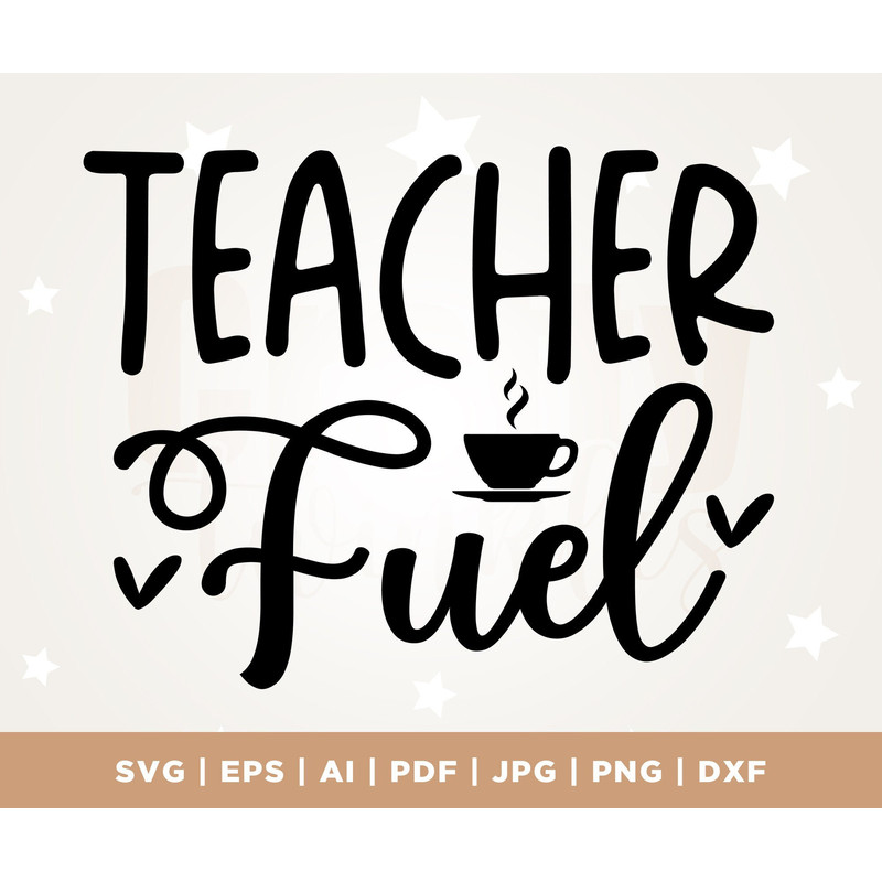 Funny Teacher svg, Coffee Design svg, Coffee Mug svg, Cut Files, eps, dxf, png, Teacher SVG, Teacher Quote SVG, Teacher Fuel, Cricut, Svg.jpg