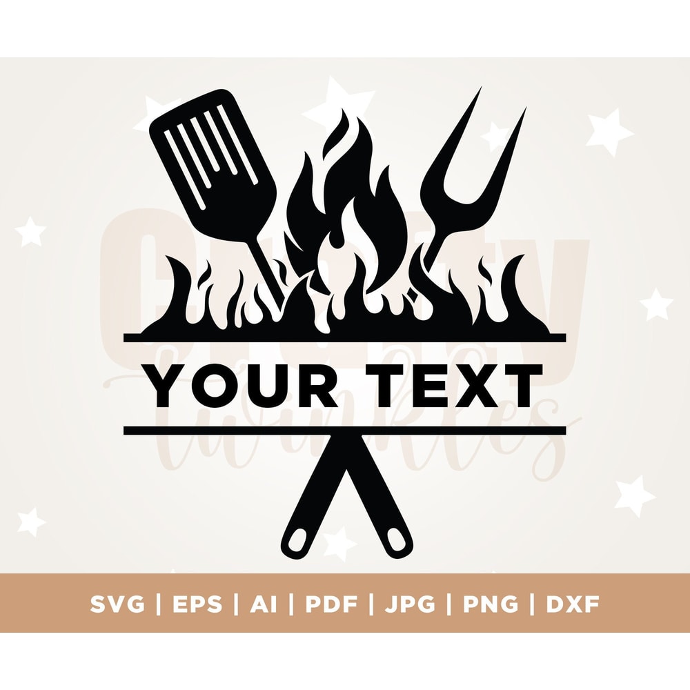 Grilling SVG, BBQ Grill Svg, Barbeque Clipart, Grill Monogram Svg, Dxf, Custom Text Name, Grilling PNG, Grill Dad Svg, Cut File, Cricut, Png.jpg
