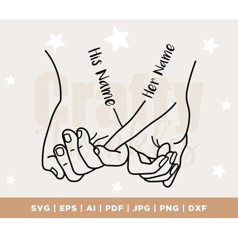 Holding Hands SVG, Pinky Hold, Love, Love Hands Design, SVG Cut File, Customize with Your Own Text, Add Names, Instant Download, cricut.jpg