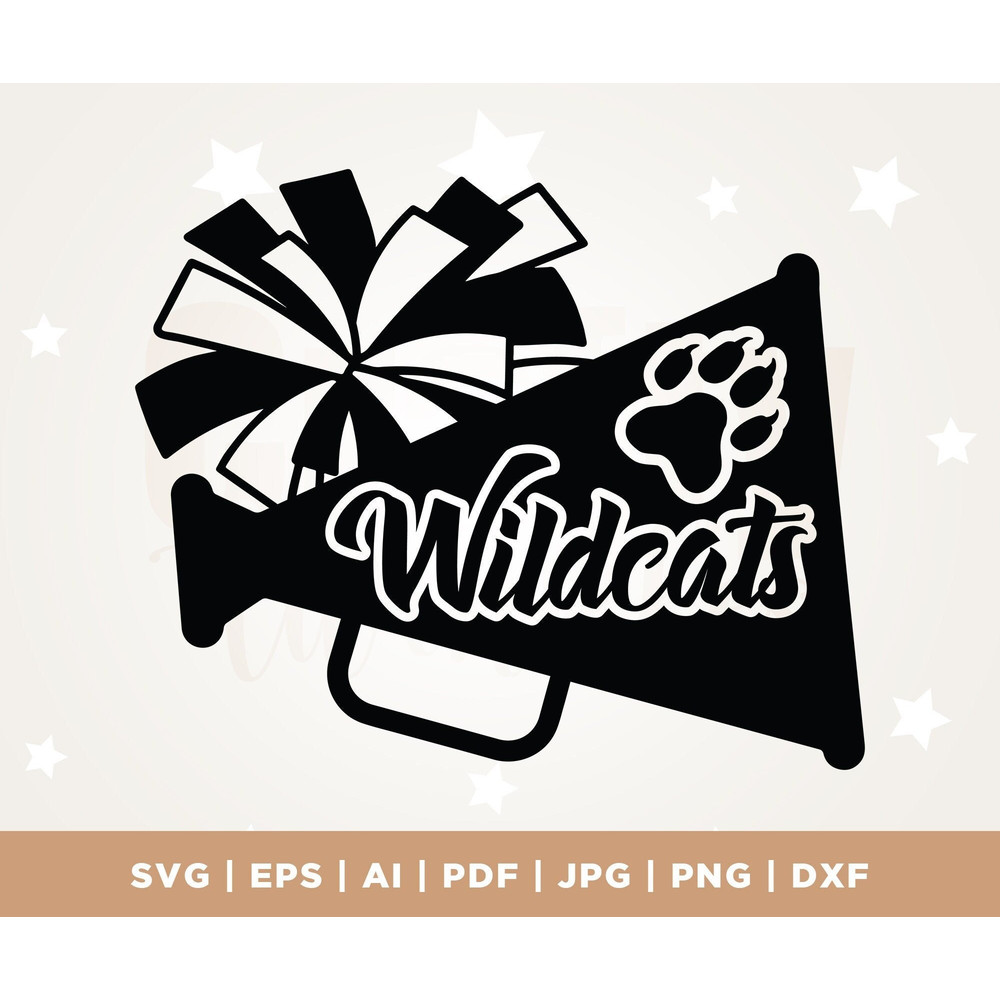 Megaphone Wildcat svg, Cheer svg, cheerleader megaphone svg, wildcat svg, t-shirts, printable file, Cricut svg files, cutter file.jpg