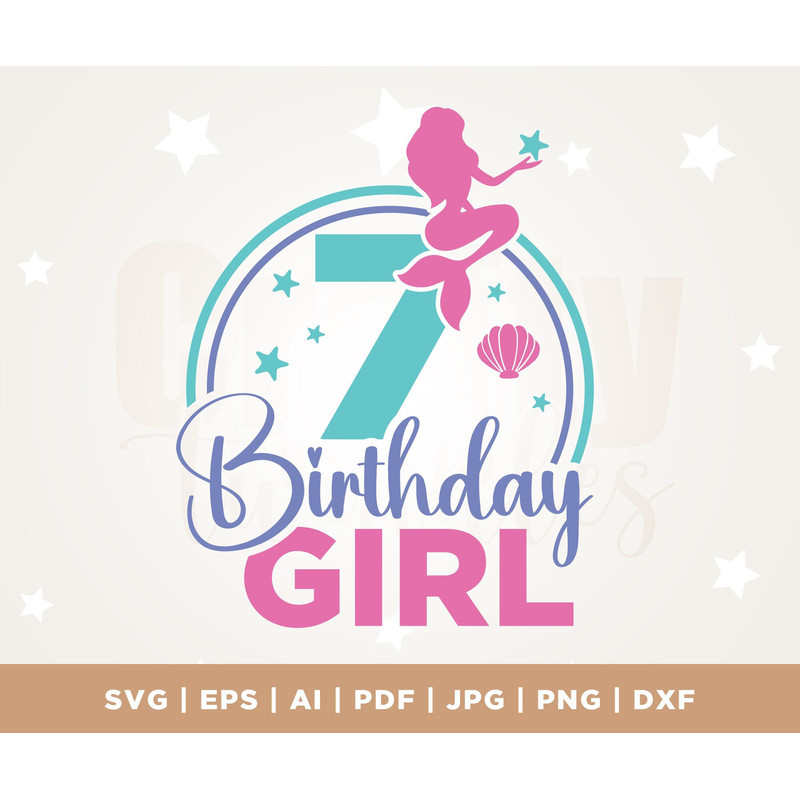 Mermaid 7th Birthday Svg, Mermaid Birthday Svg, sublimation, Silhouette, Cricut, Cut File, Mermaid Svg, birthday svg, princess svg, Cricut.jpg