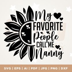 nanny svg, my favorite people call me nanny svg, nana shirt svg, cricut, silhouette, cut file, nanny sublimation file, s
