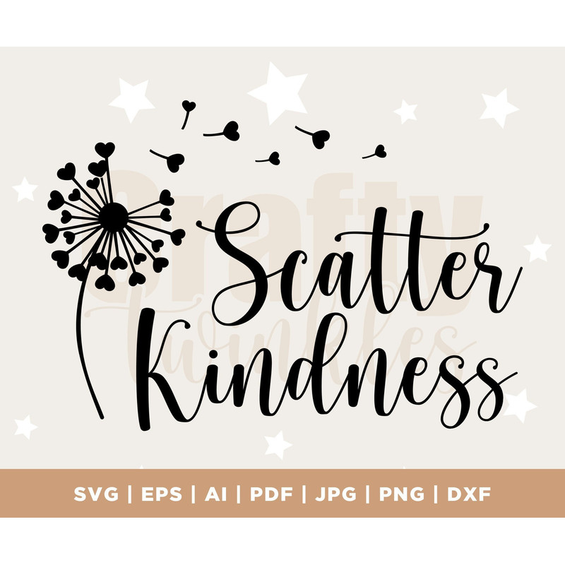 Scatter Kindness Dandelion Svg, Dandelion Svg, Heart Dandelion Svg, Dandelion Blowing Svg, Flower Svg, Png, Cut files for Cricut, Silhouette.jpg
