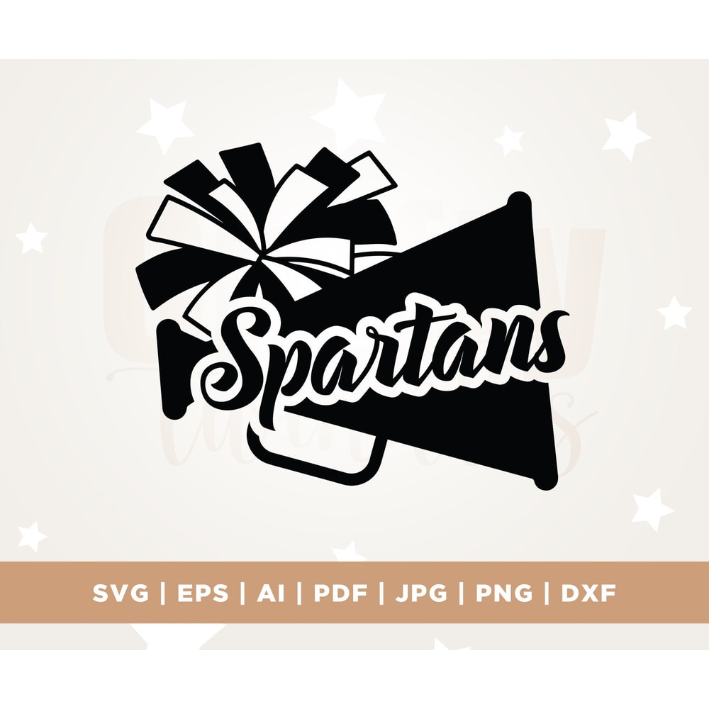 Spartans svg, Cheerleader svg, pom pom svg, cheer squad svg, Spartans png, files for cricut, silhouette, cut file, cheer svg, monogram file.jpg