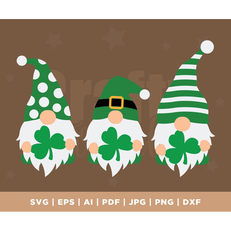 St. Patricks Day svg, Gnome svg, Irish Gnome svg, Lucky Gnomes svg, Shamrock svg, Three Gnomes svg, dxf, png, Cut File, Cricut, Silhouette.jpg