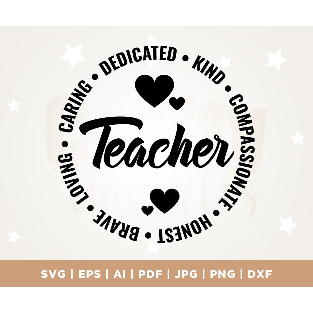 Teacher loving kind dedicated caring svg, Teacher brave svg, Teacher Gift svg, Teacher Heart svg, Educator svg, Teacher Appreciation svg.jpg
