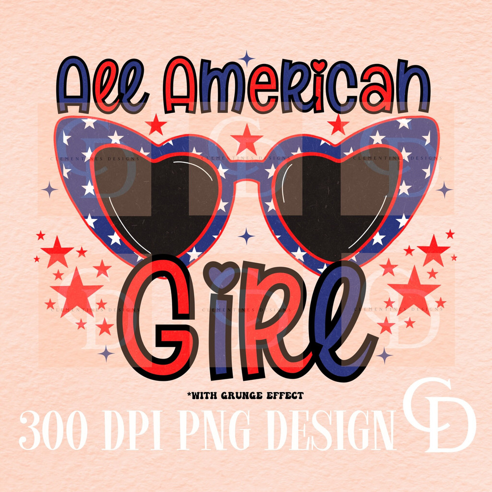 All American girl PNG- Sublimation Downloads,July 4th png,4th July Sublimation Png, Patriotic png, American png, USA,Retro png,Americana png.jpg