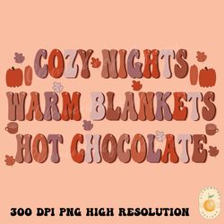 cozy nights png fall sublimation design, fall png, autumn sublimation,cute fall png, fall designs, thanksgiving,autumn
