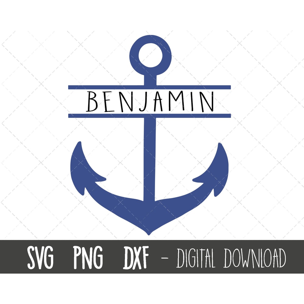 Anchor svg, anchor split name frame, anchor cut file, anchor vector, fishing boat clipart, anchor png, dxf, cricut silhouette svg cut file.jpg