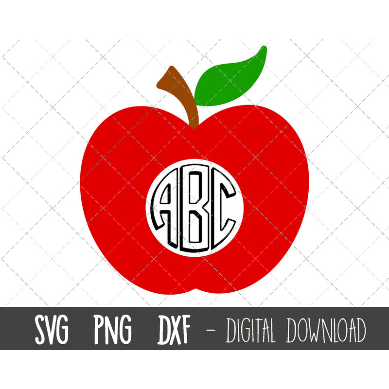Apple svg, Apple clipart, apple monogram, teacher svg, apple fruit clipart, apple png, dxf, apple fruit cricut silhouette svg cutting file.jpg